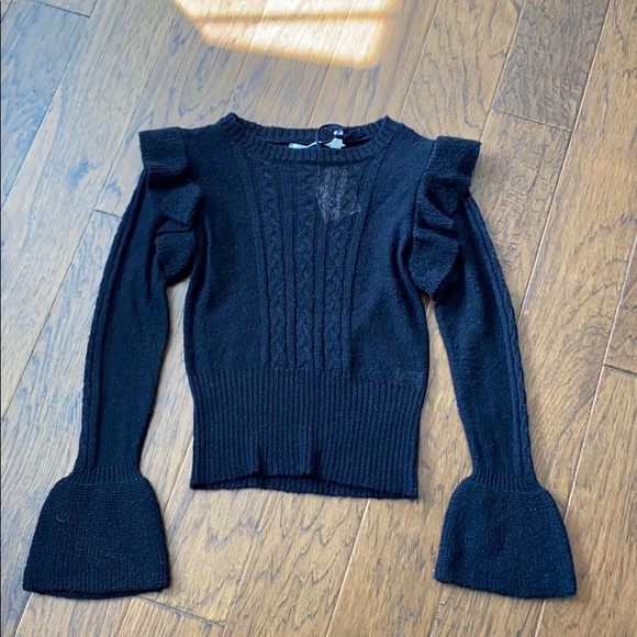 Chelsea & Violet Black Ruffle Statement Sweater🥨 - Picture 4 of 6